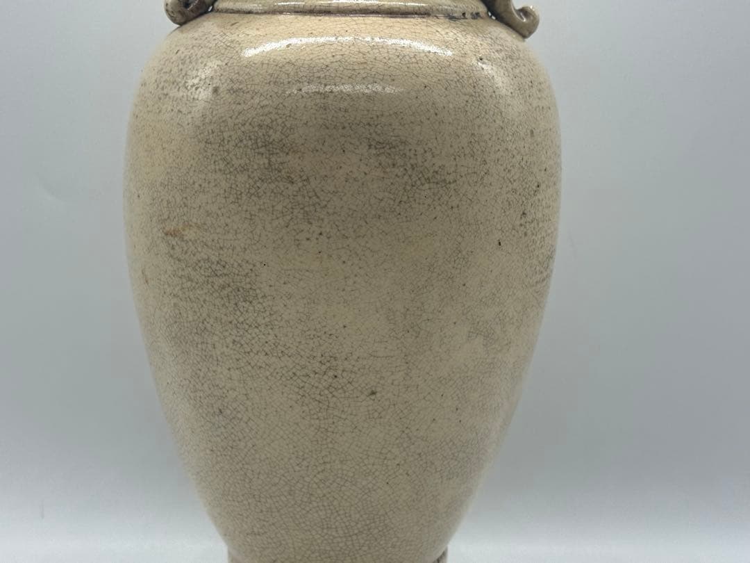 中国　清時代　白磁　雙耳瓶　送料込み251114