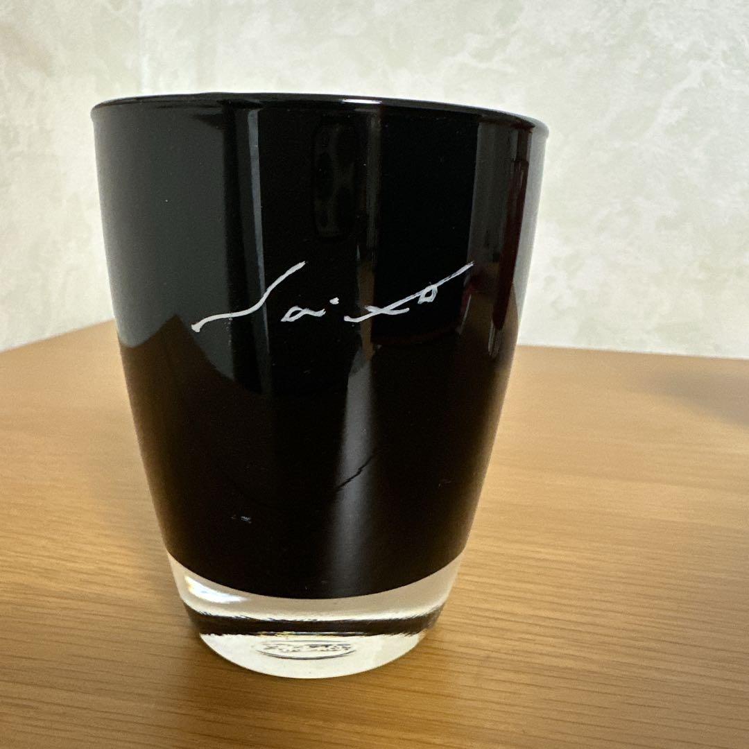 新品未使用　会津漆器　ガラス蒔絵 カトレアグラス (黒内朱・朱)ペアセット