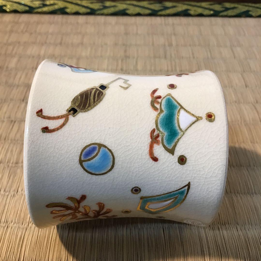 茶道具　蓋置　仁清写宝尽し　花蝶窯　石雲造(手塚　充) 共箱　栞　S249FO