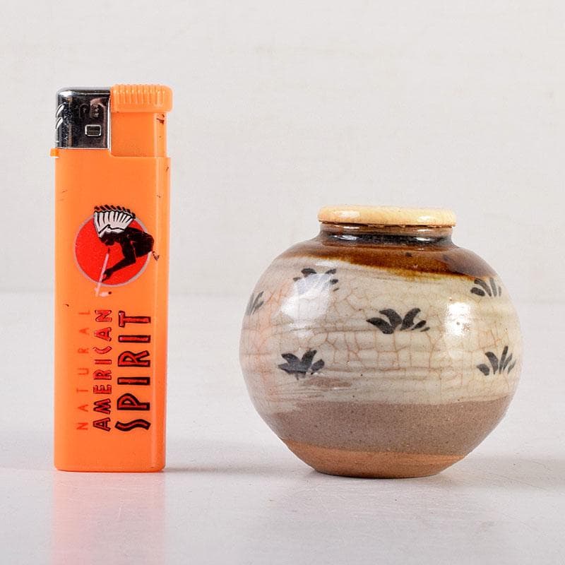 茶道具　京焼　玉欽作　文琳茶入　仕覆付　共箱　V　8347