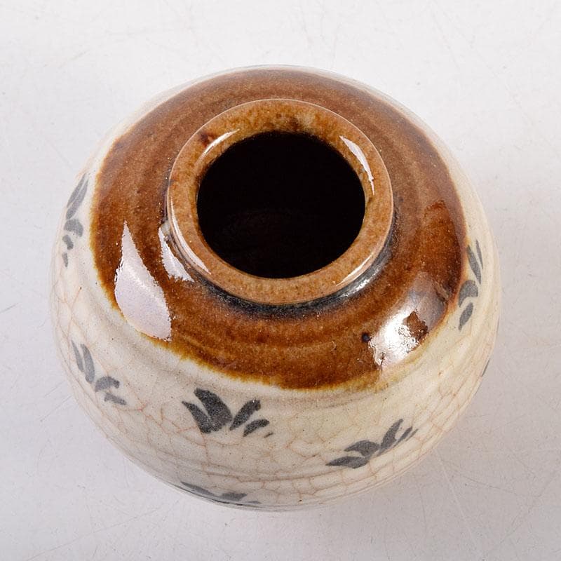 茶道具　京焼　玉欽作　文琳茶入　仕覆付　共箱　V　8347