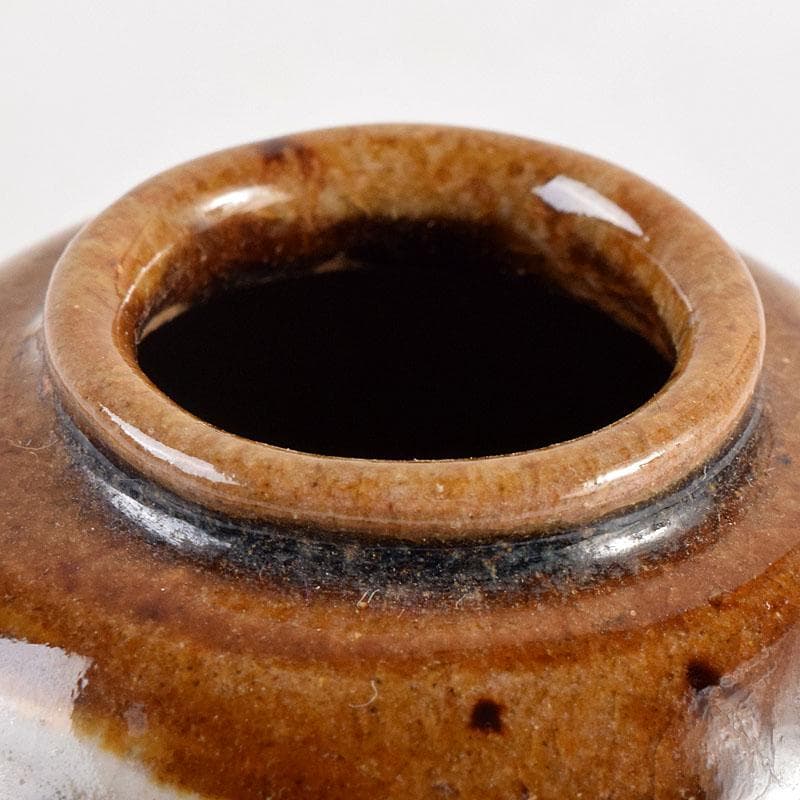 茶道具　京焼　玉欽作　文琳茶入　仕覆付　共箱　V　8347