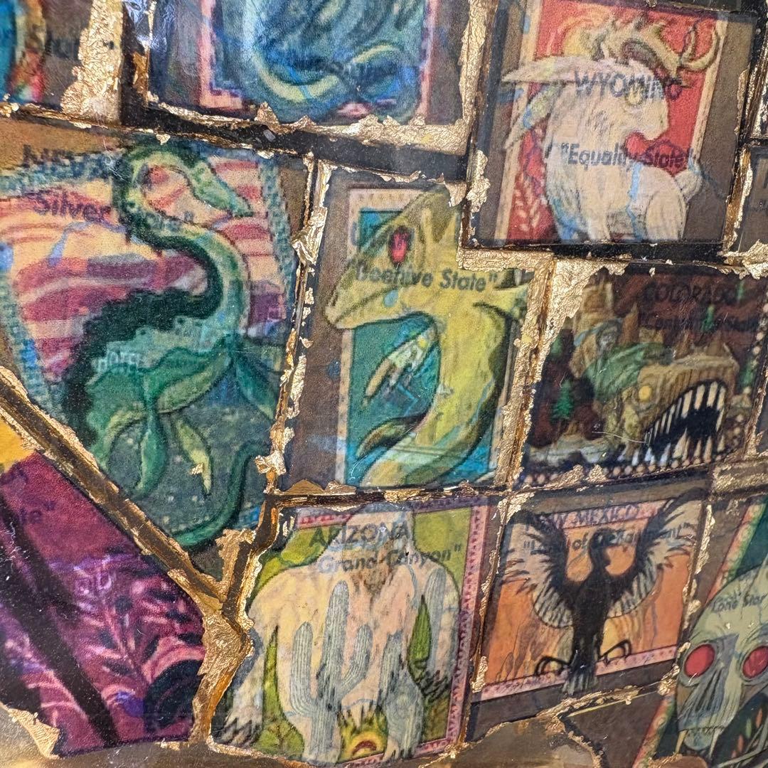 【1950s60s USA vintage】アメリカ 地図 州 アート オブジェ