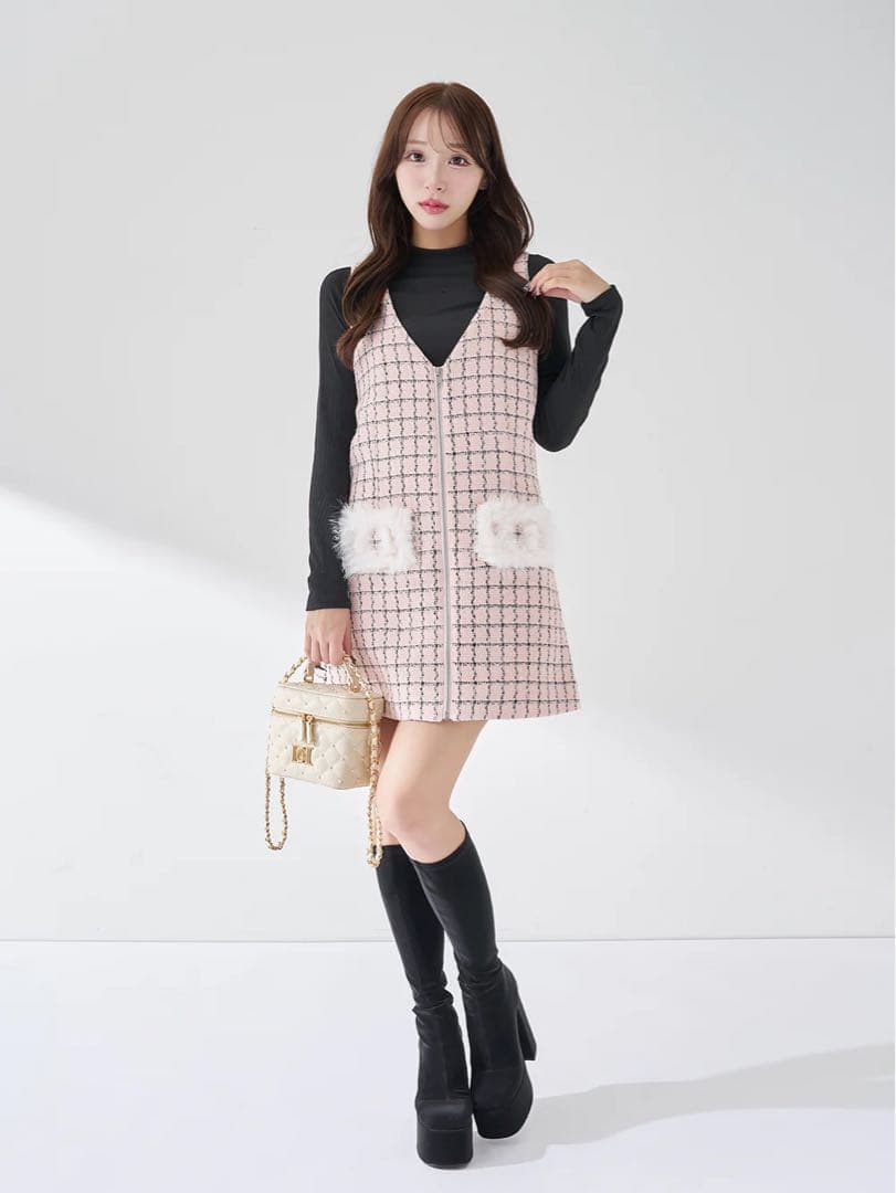 Darich キルティングパールスクエアミニバッグ ゴールドパーツ アイボリー