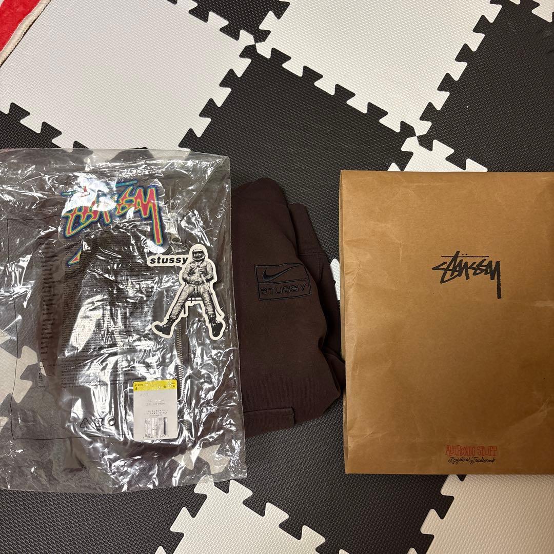 【希少sサイズ】Nike Stussy ジップ パーカー (ブラウン)