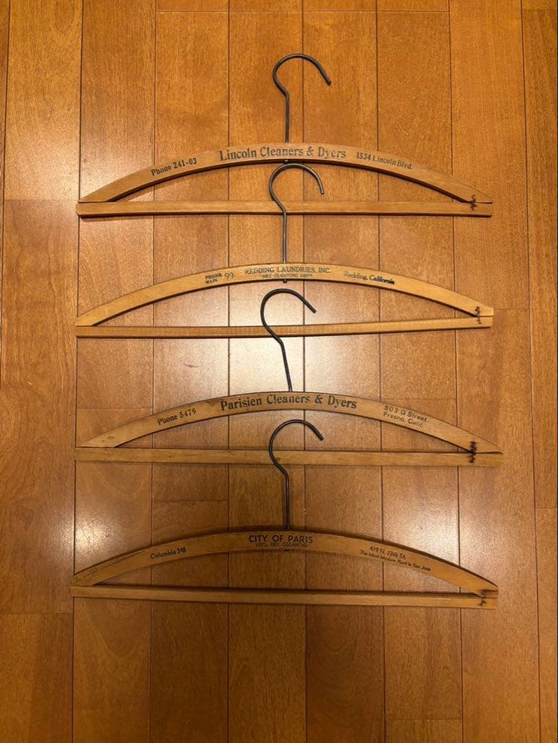 アンティーク ビンテージ 木製 ハンガー 4本セット USA アメリカ 古着