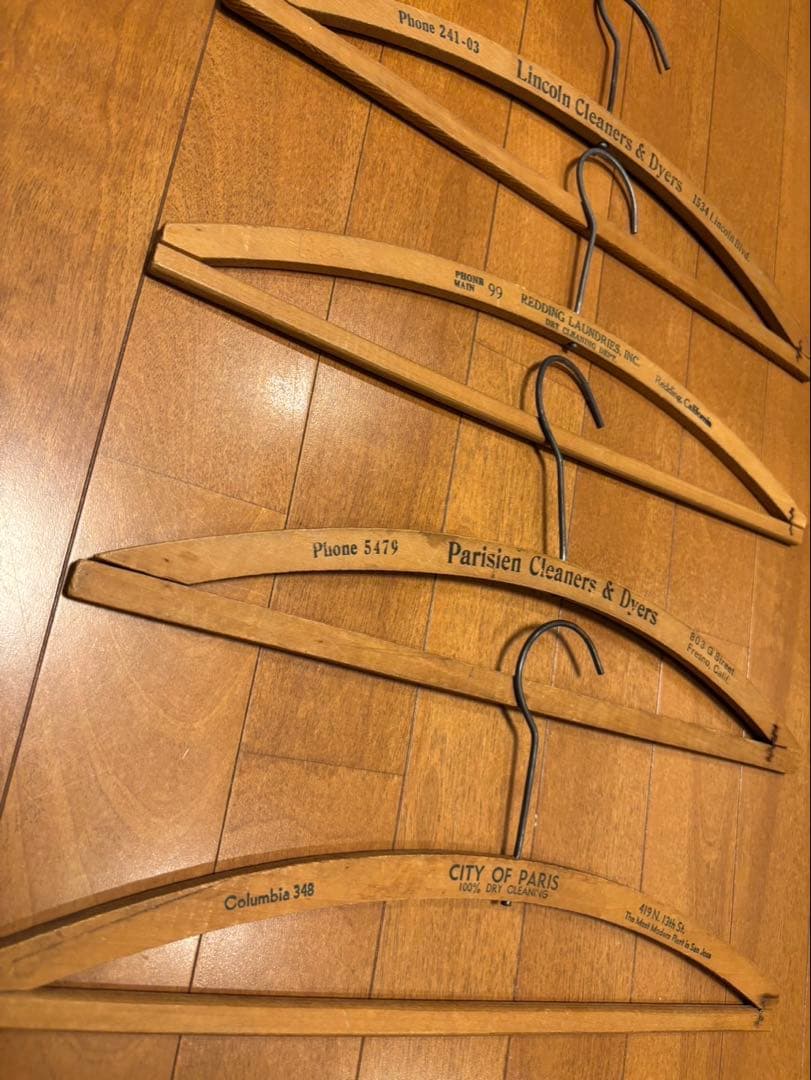 アンティーク ビンテージ 木製 ハンガー 4本セット USA アメリカ 古着