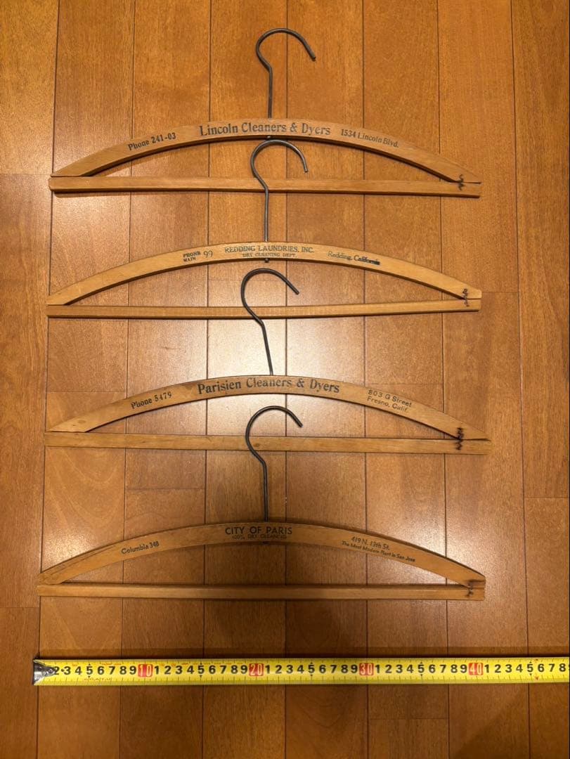 アンティーク ビンテージ 木製 ハンガー 4本セット USA アメリカ 古着