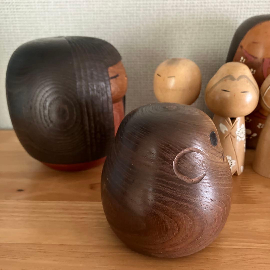 日本の木製こけし人形セット