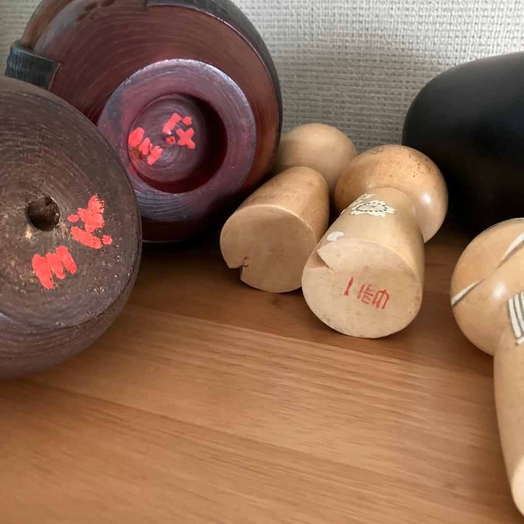 日本の木製こけし人形セット