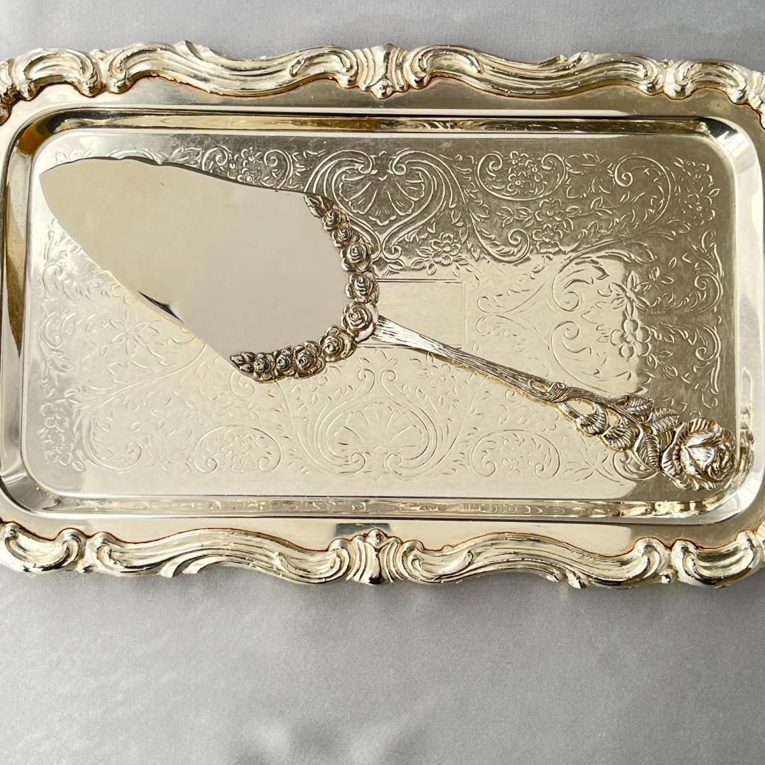 【ANTIKO】 薔薇のケーキサーバー【純銀】ヒルデスハイムローズ 21cm