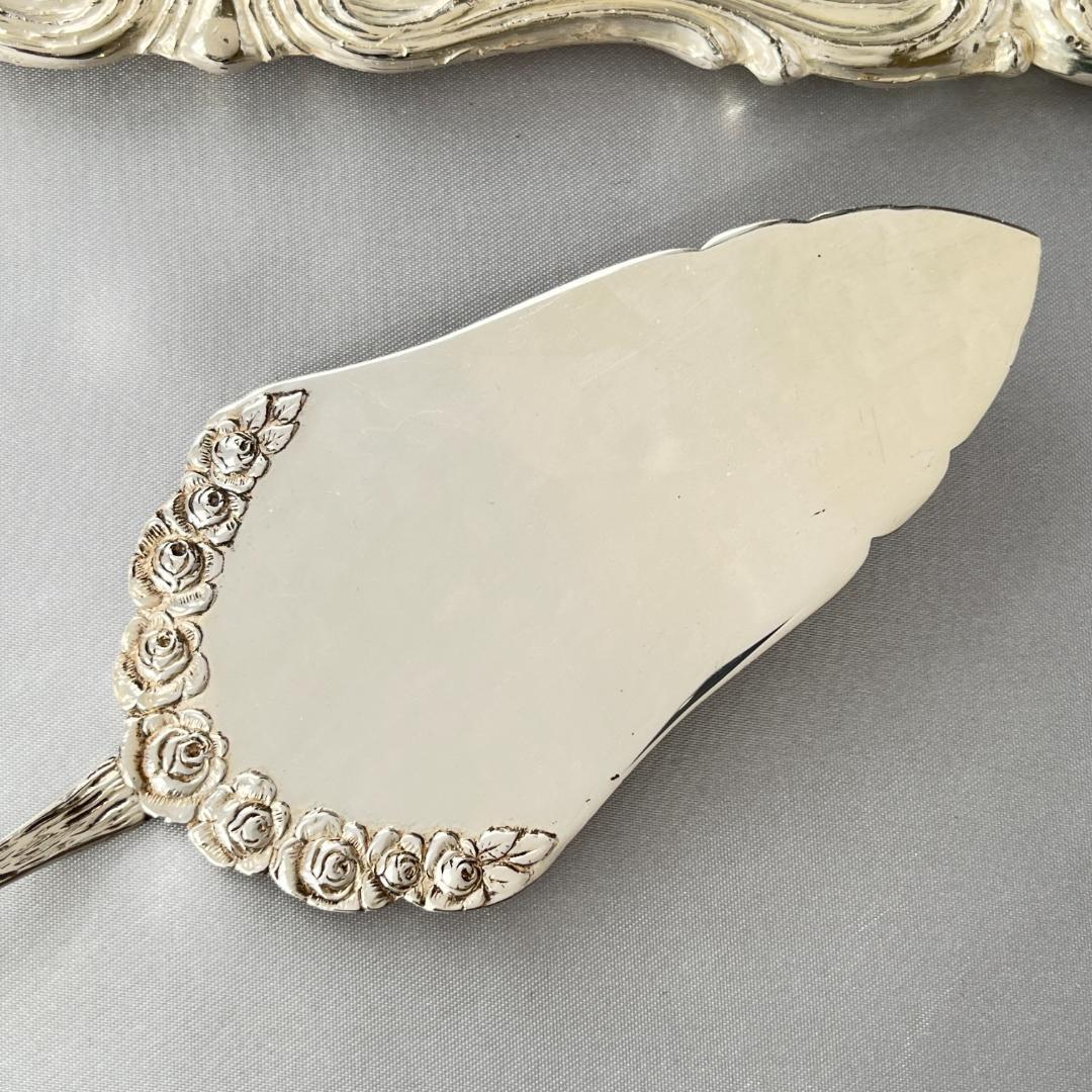 【ANTIKO】 薔薇のケーキサーバー【純銀】ヒルデスハイムローズ 21cm