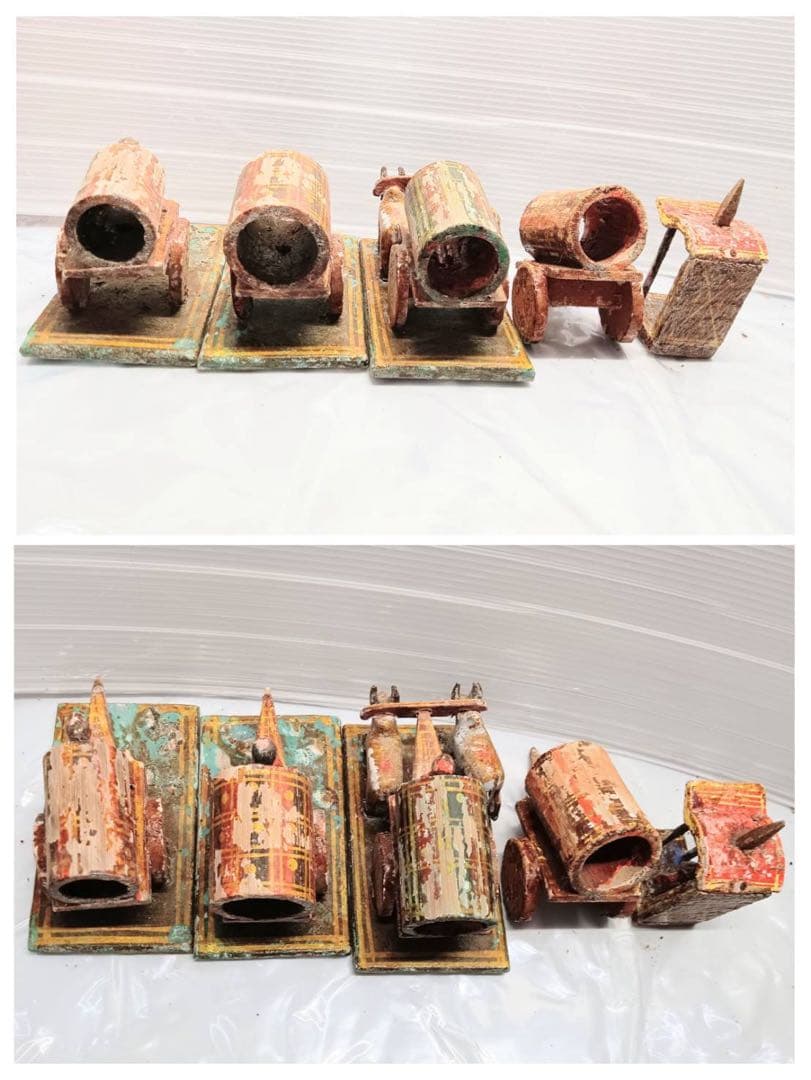 木製 郷土玩具 像と人形のセット インテリア 雑貨 アンティーク 骨董