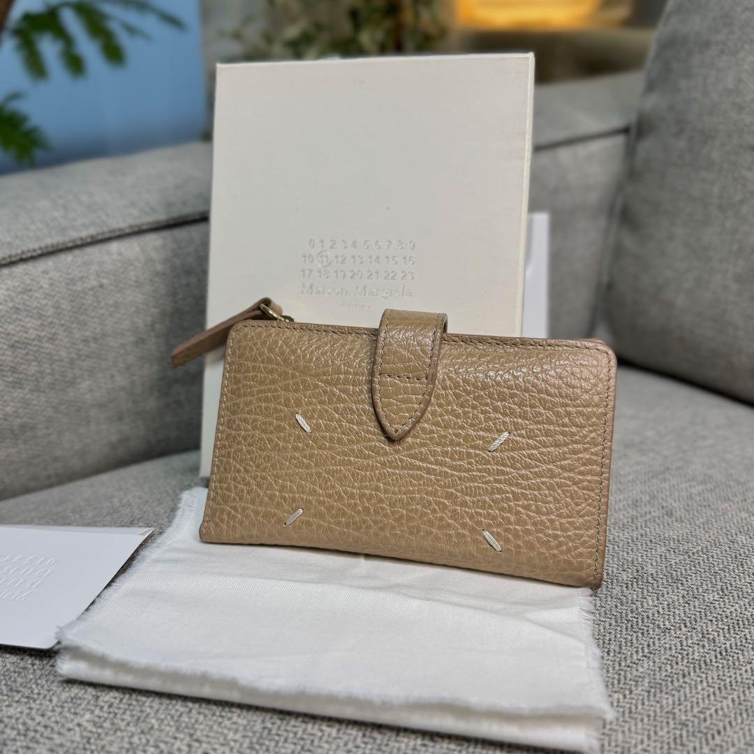 メゾンマルジェラ 4ステッチ ミニウォレット ケース ベージュ