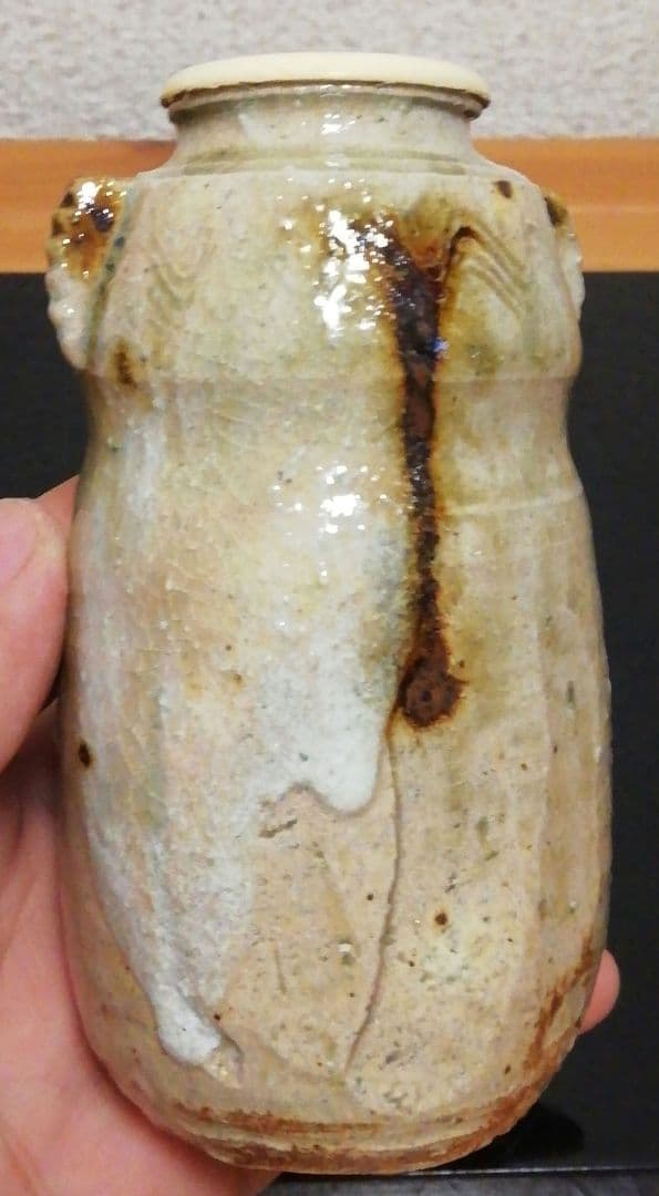 加藤弥右衛門作　美濃　伊賀　茶入　共箱　仕服付　茶道具