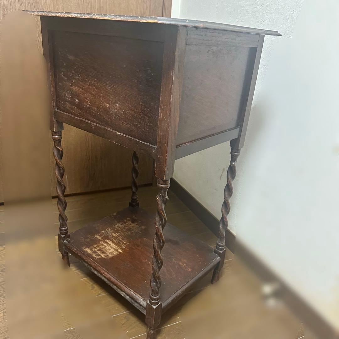 イギリス家具/英国/アンティーク/サイドテーブル/天板開閉タイプ(収納あり)