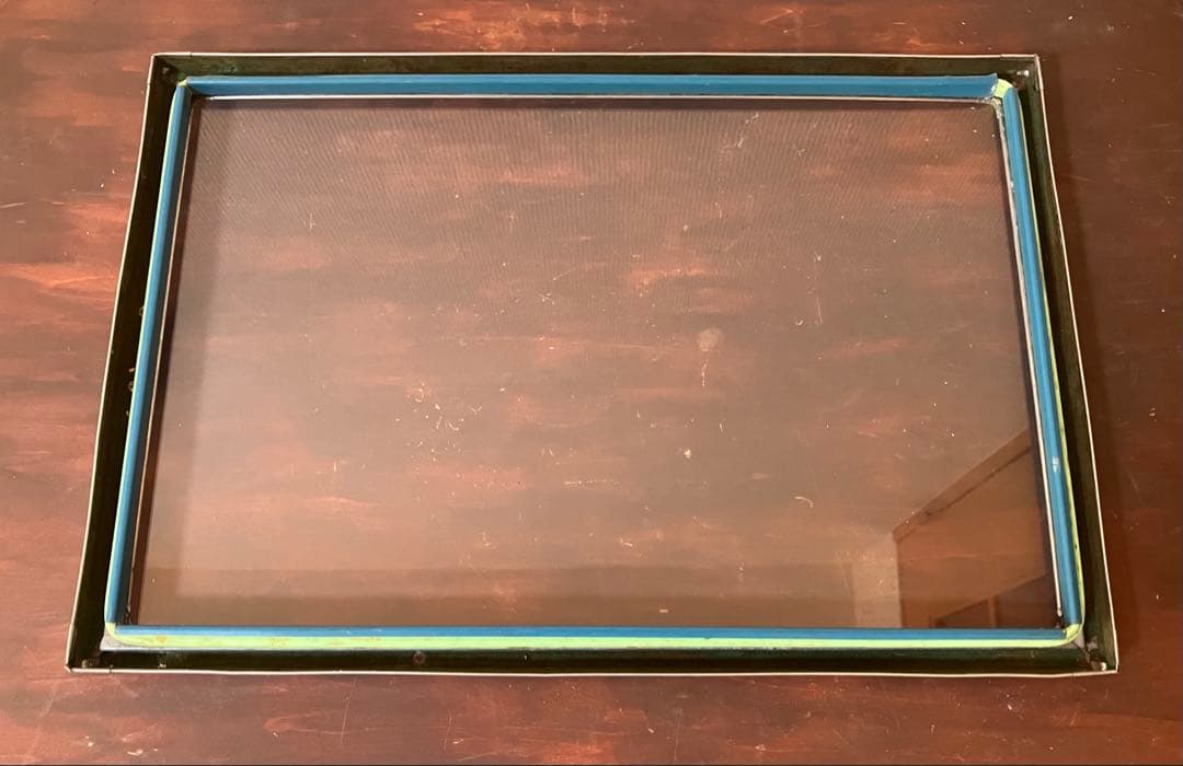 昭和レトロ　ブリキ製ガラス蓋ケース　ブリキ製ショーケース（1枚扉、取り外し可能）