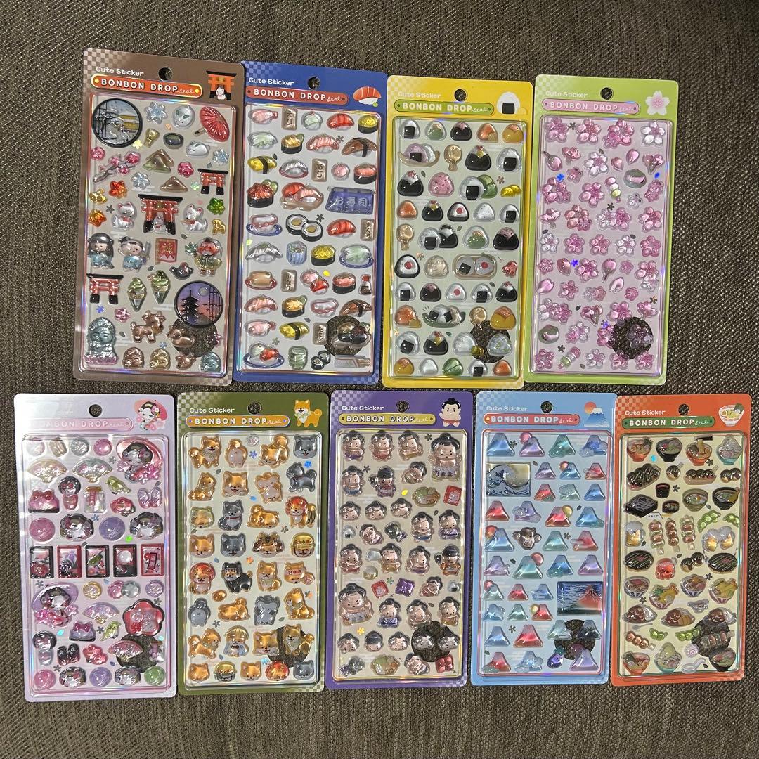 正規品　ボンボンドロップシール　和柄　8点セット