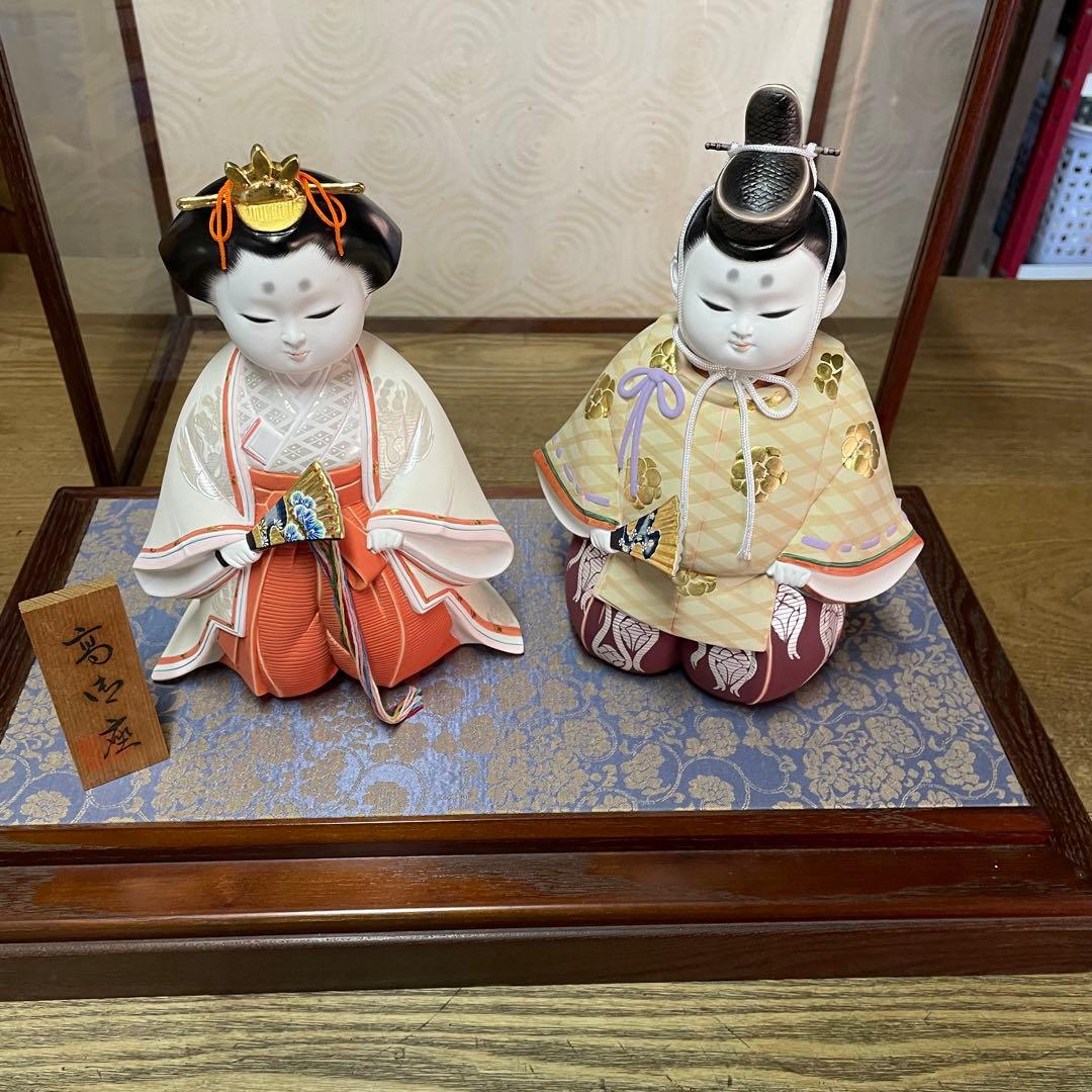 雛人形　お殿様　2体セット　ガラスケース　和　日本　日本人形　高御座