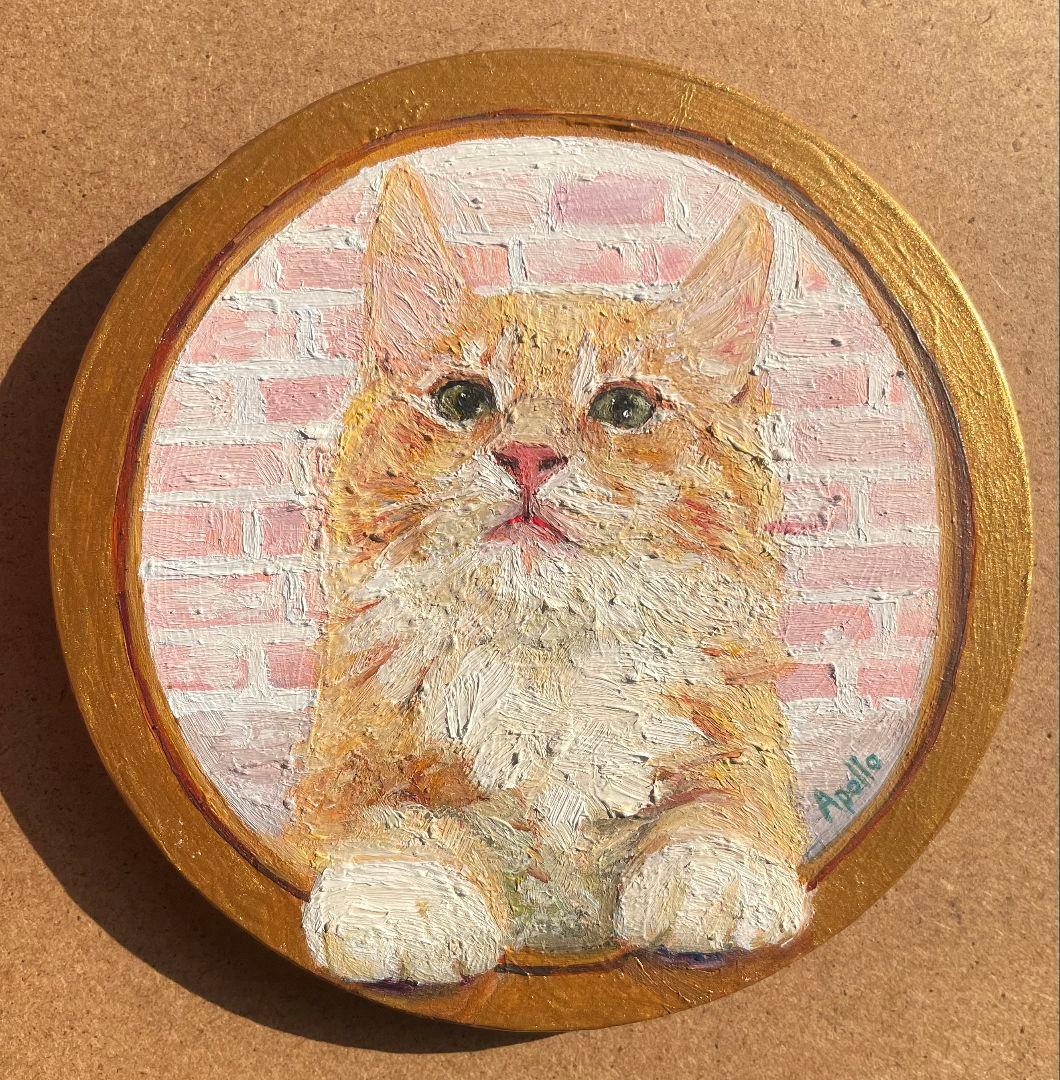 ririページ　猫の油彩画2点セット