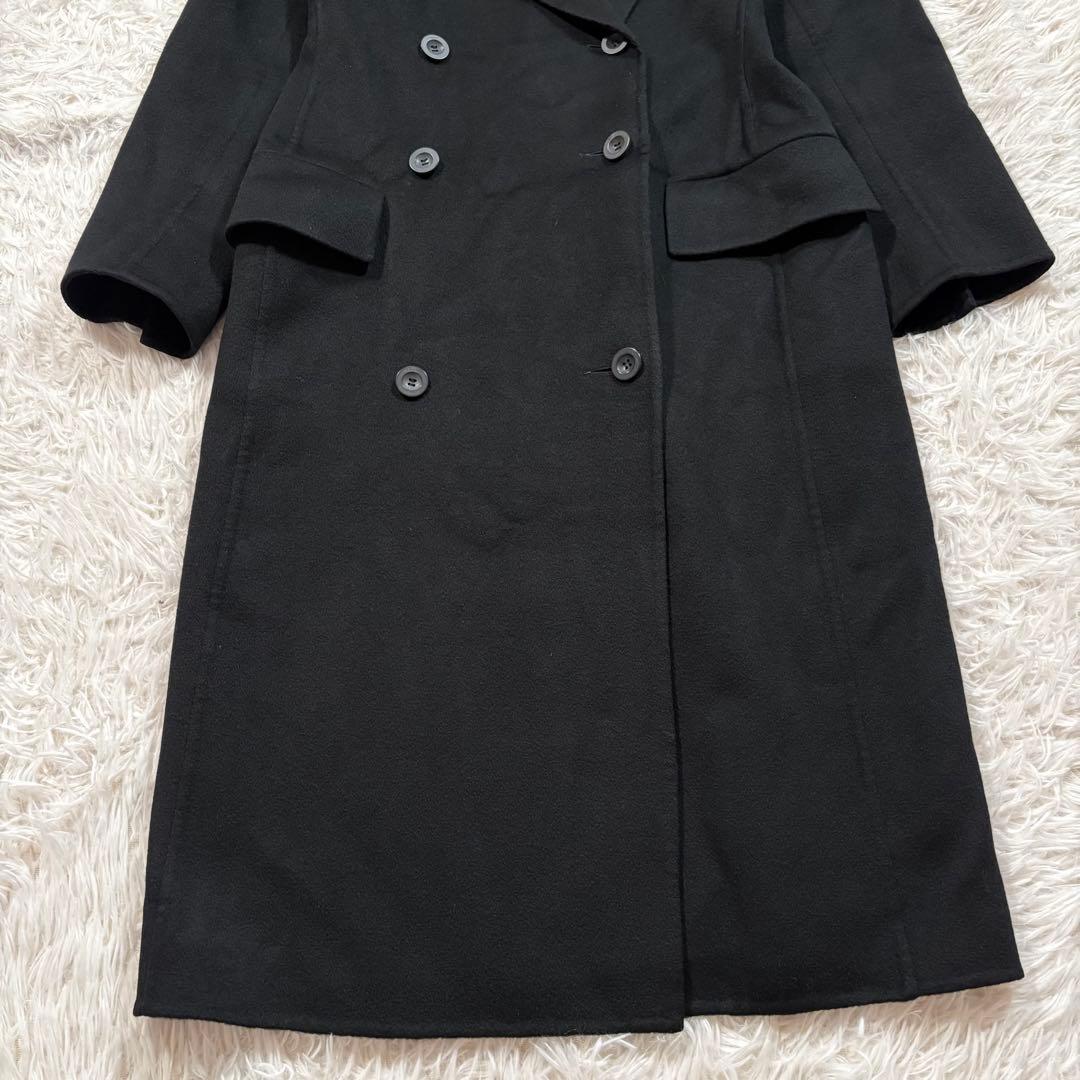 美品✨アクリス　カシミヤ100% リバー チェスター コート ダブル　ブラック