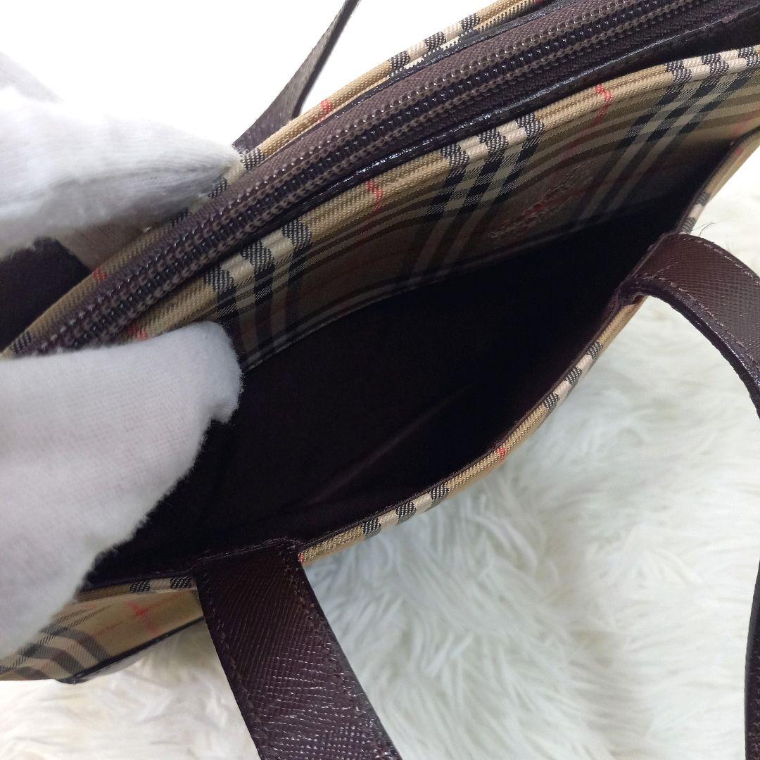 希少✨バーバリー ヴィンテージ ハンドバッグ ノバチェック ブラウン チャーム付