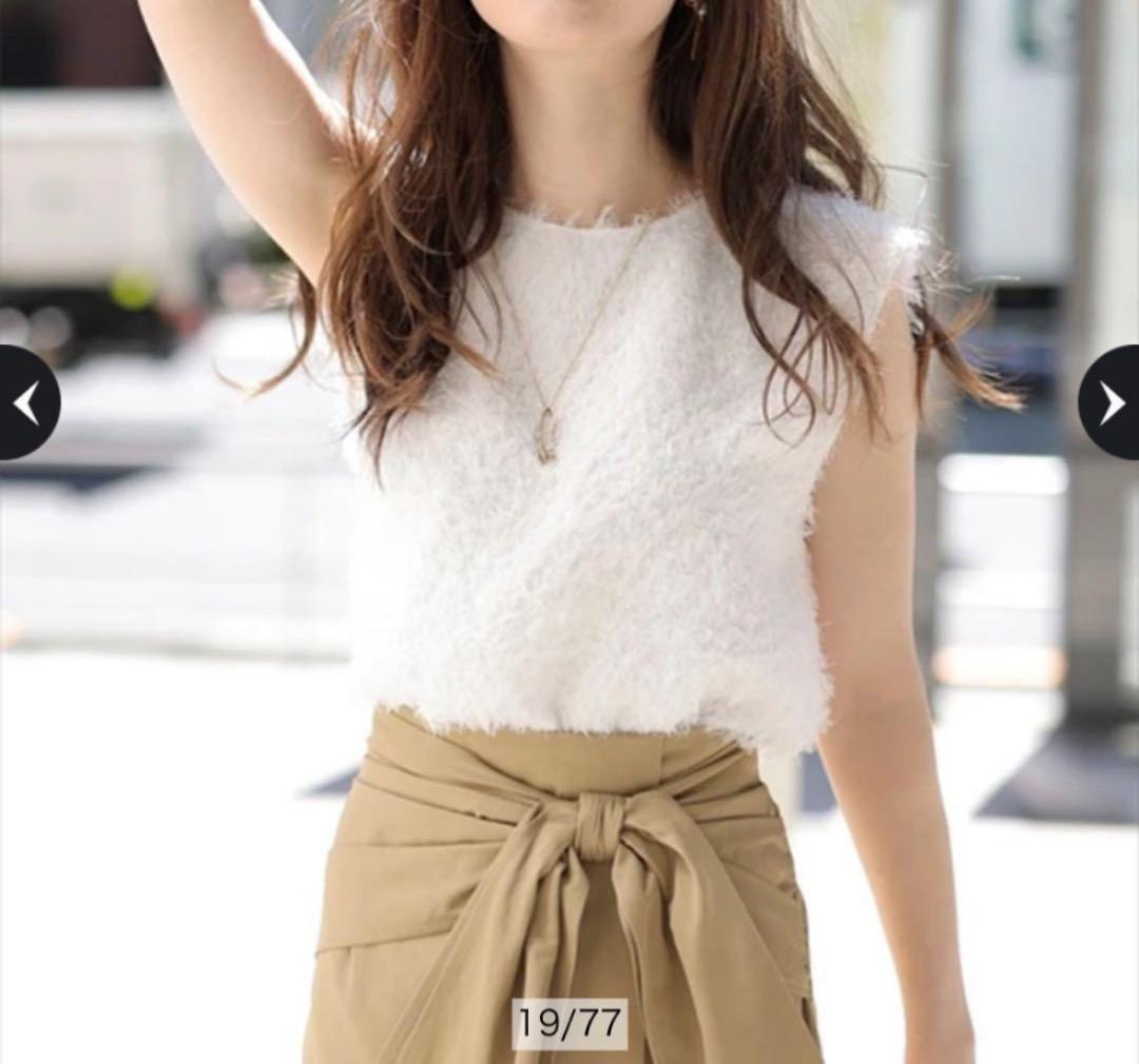 【新品・タグ付】Apuweiser-riche フレンチスリーブふわもこトップス