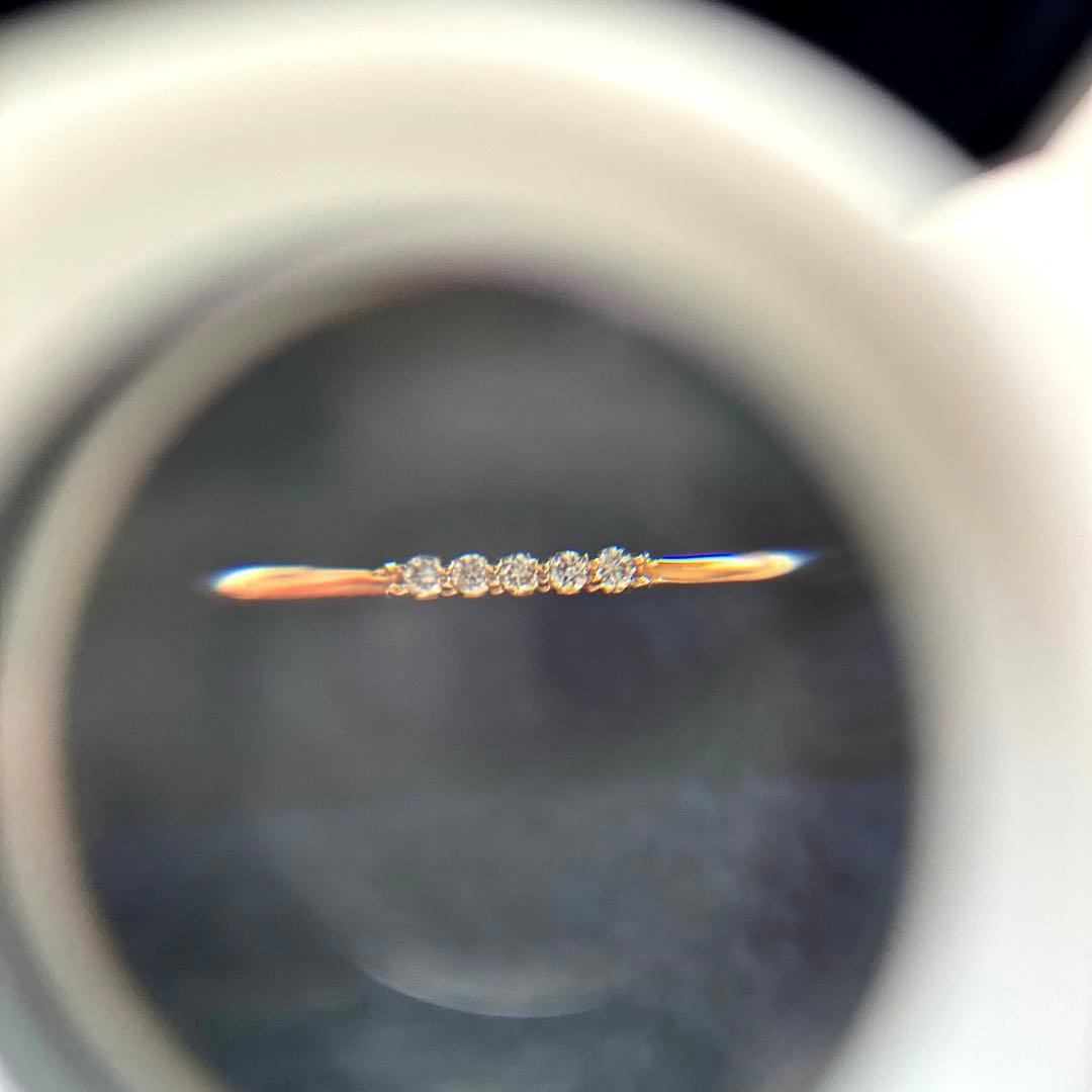 未使用に近い　18金ピンクゴールド　ダイヤピンキーring 5号