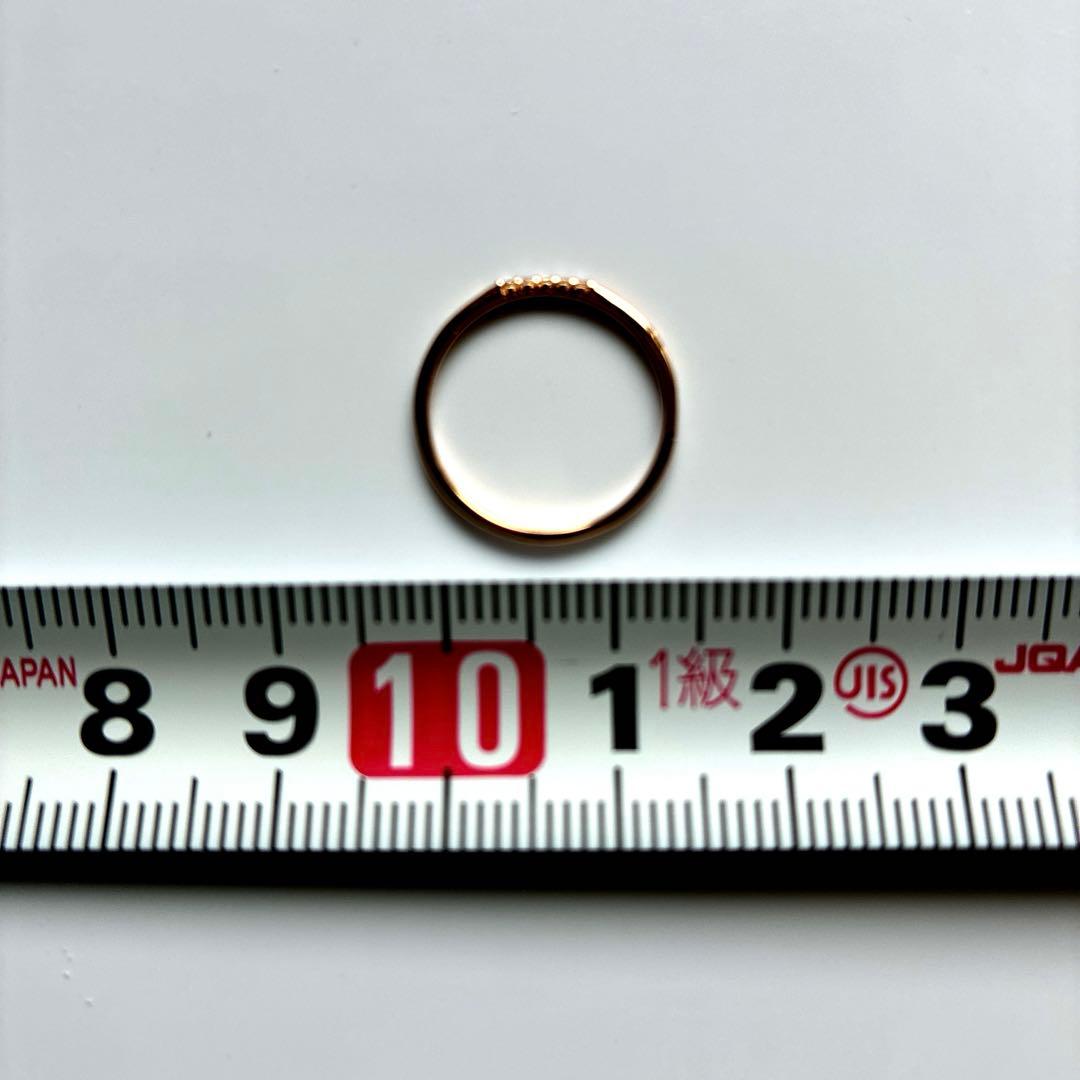 未使用に近い　18金ピンクゴールド　ダイヤピンキーring 5号