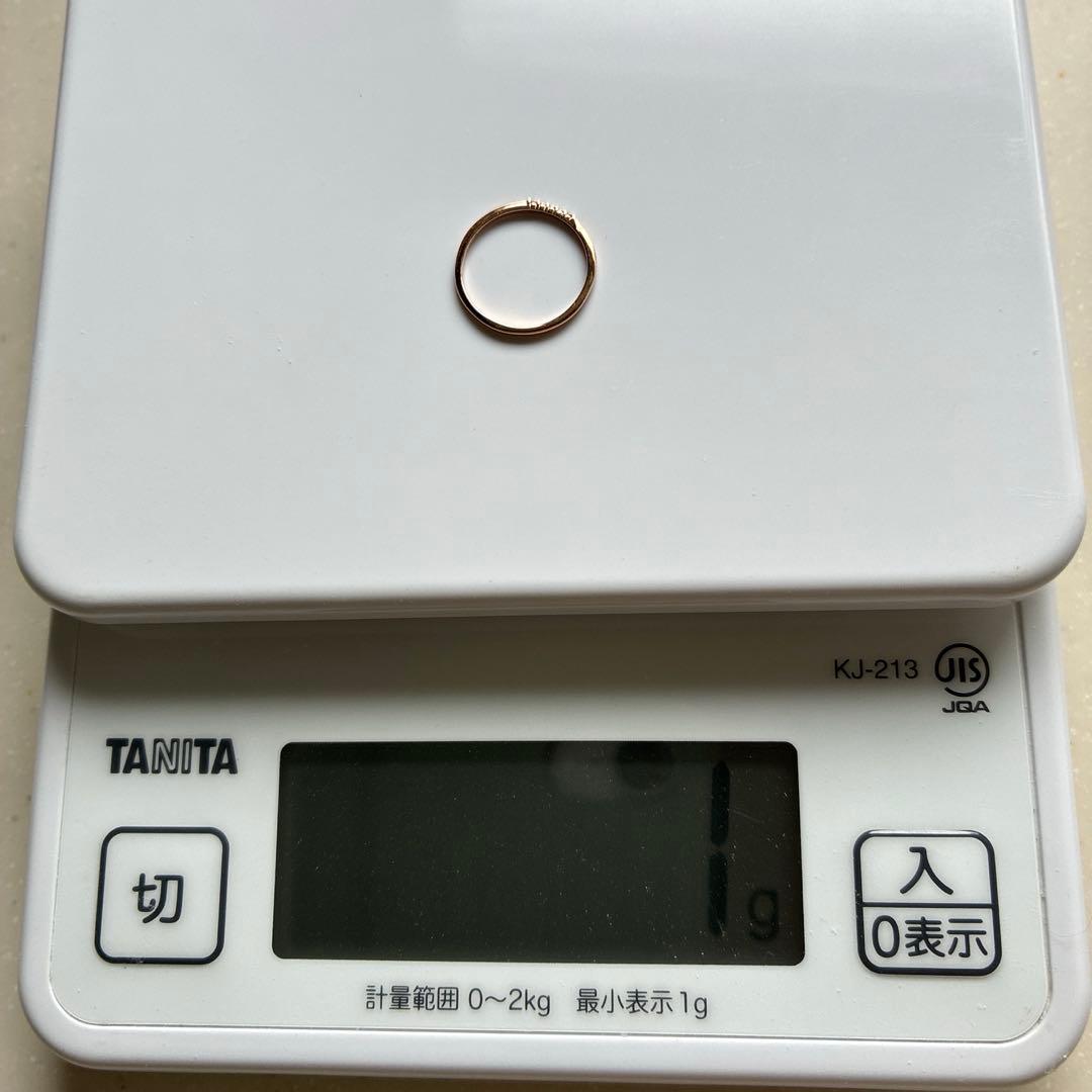 未使用に近い　18金ピンクゴールド　ダイヤピンキーring 5号