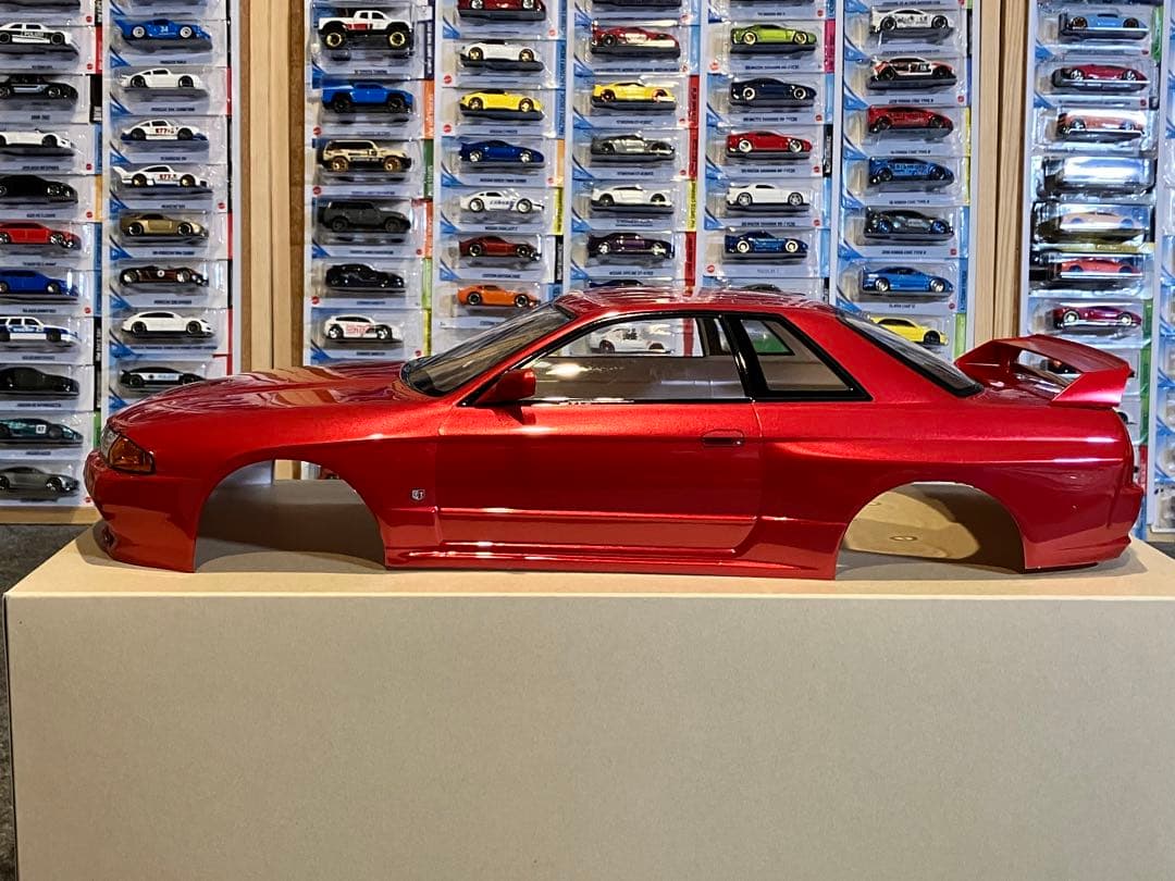 タミヤラジコン 日産スカイラインGT-R 塗装済 スペアボディ R32メタレッド