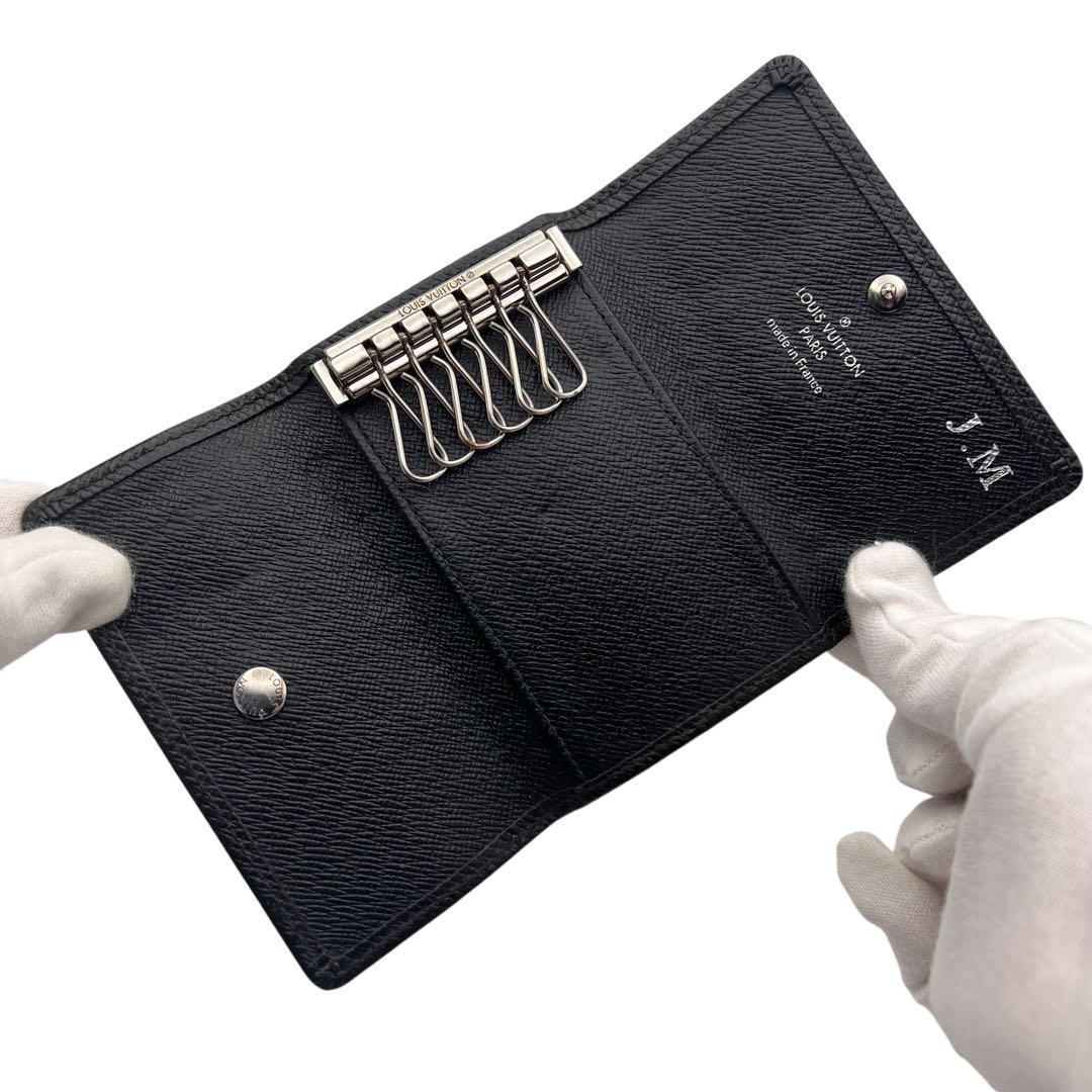 240　ルイヴィトン キーケース タイガ 黒 ミュルティクレ 鍵 6連