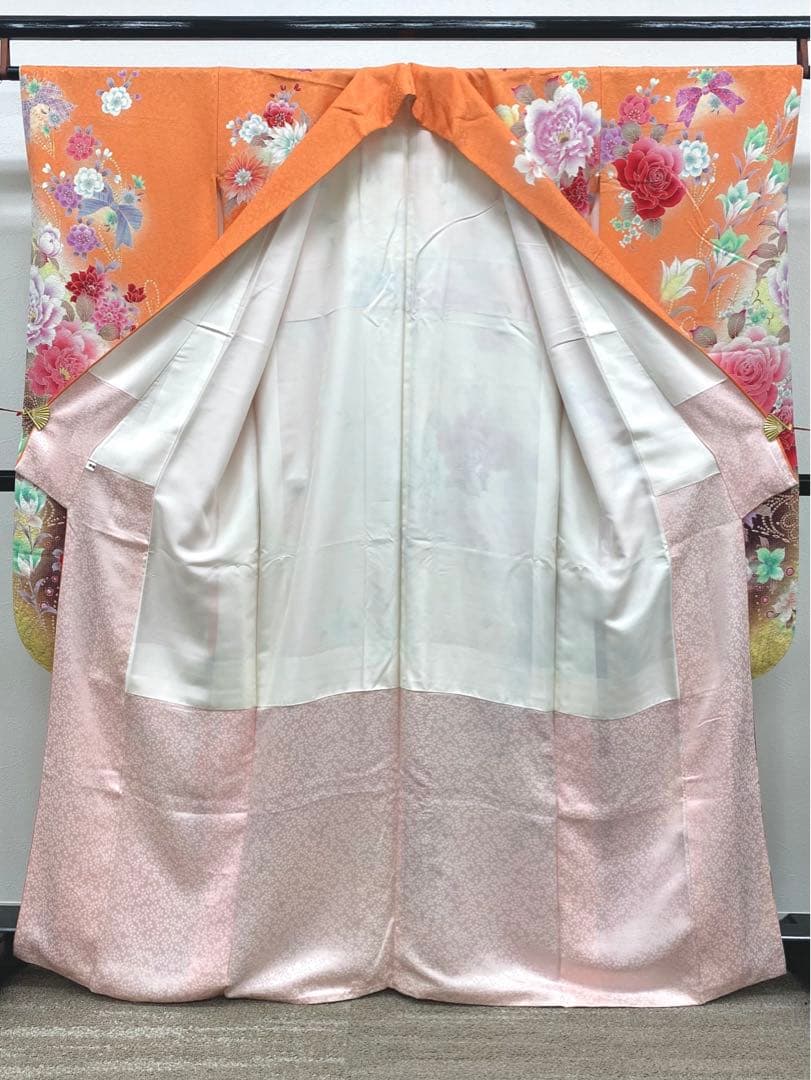 振袖 豪華 銀通し 刺繍 紋意匠 薔薇 身丈162cm 撥水加工済