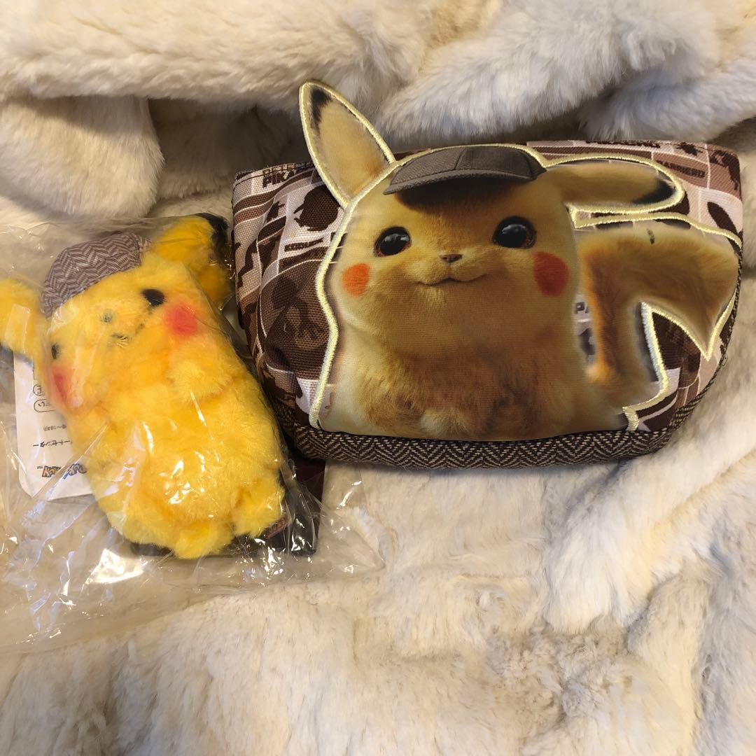 ポケモンセンター　映画　名探偵ピカチュウ　ポーチ マスコット　ぬいぐるみ