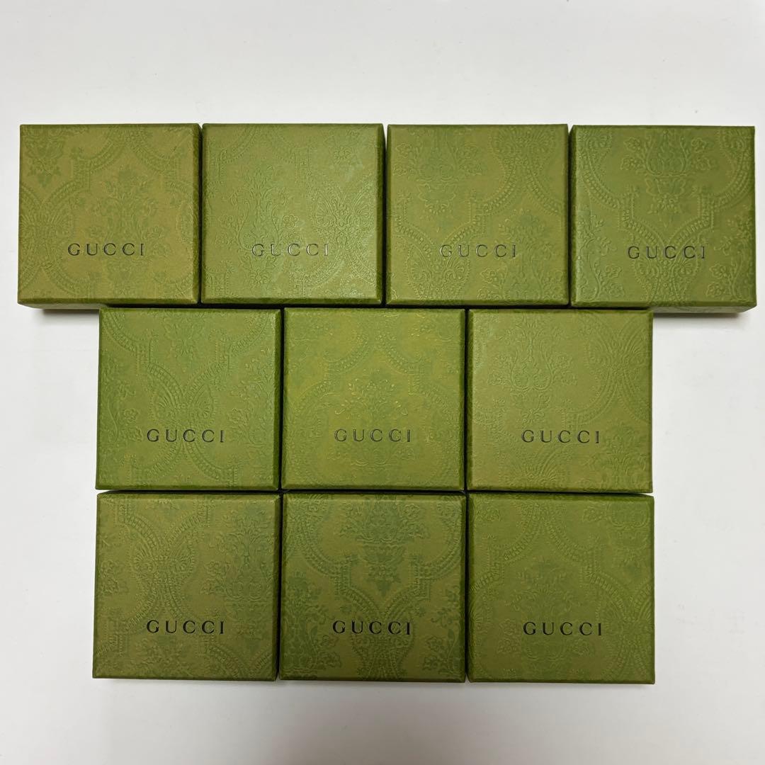 美品　グッチ　保存袋　空箱　10個セット　アクセサリー入れ 現行品　緑　麻