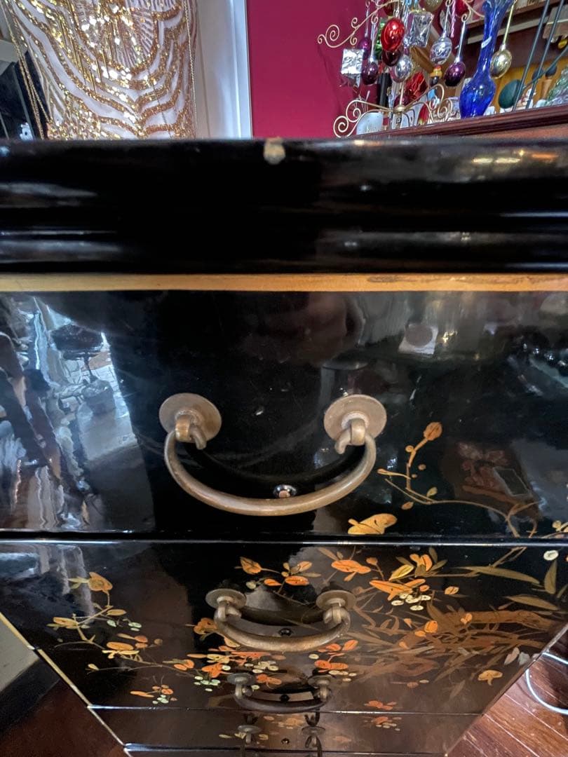 値下！中国家具 宝石棚 花鳥画　シノワズリ家具