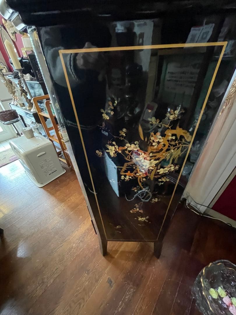 値下！中国家具 宝石棚 花鳥画　シノワズリ家具