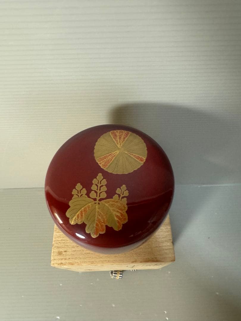 2483 【茶道具】道場宗廣作　秋の絵　中棗　未使用