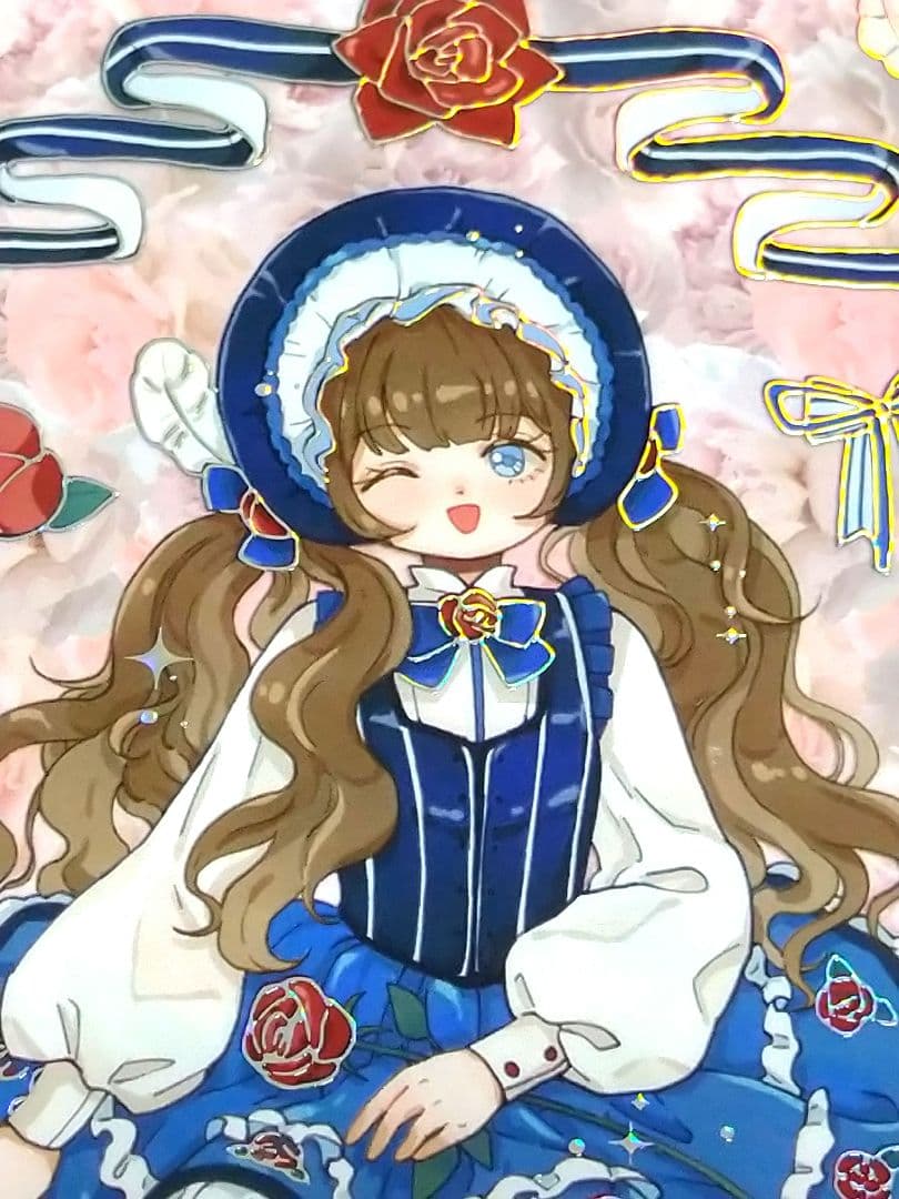 J451＃闺薔薇(镭射银)COZY STUDIO切り売り海外人物マステ女の子