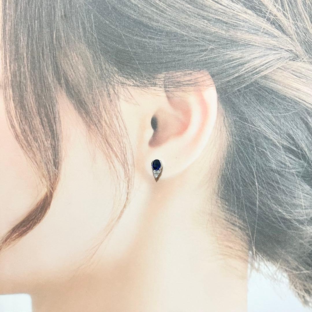 Pt900✨サファイア　ピアス　ダイヤモンド