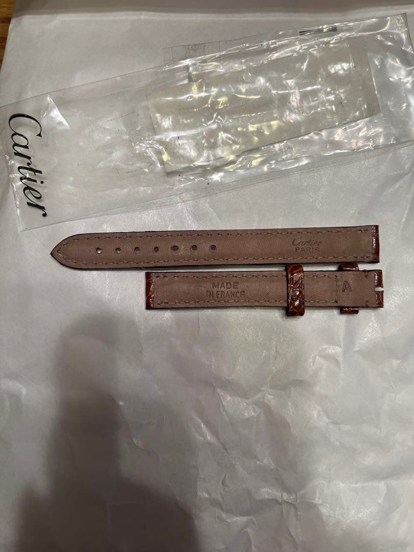 カルティエ　時計ベルト　アリゲーター　shiny Gold 未使用1.2センチ