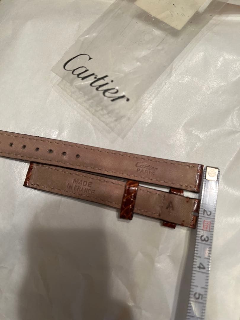 カルティエ　時計ベルト　アリゲーター　shiny Gold 未使用1.2センチ