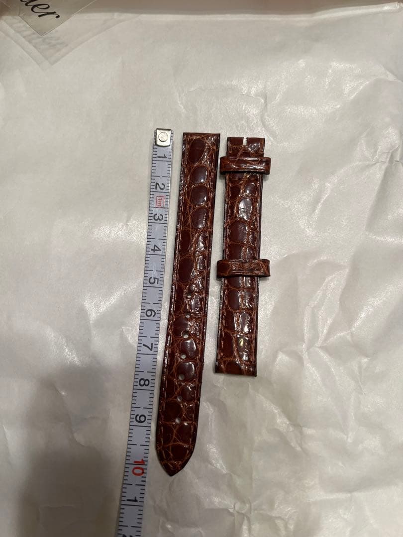 カルティエ　時計ベルト　アリゲーター　shiny Gold 未使用1.2センチ