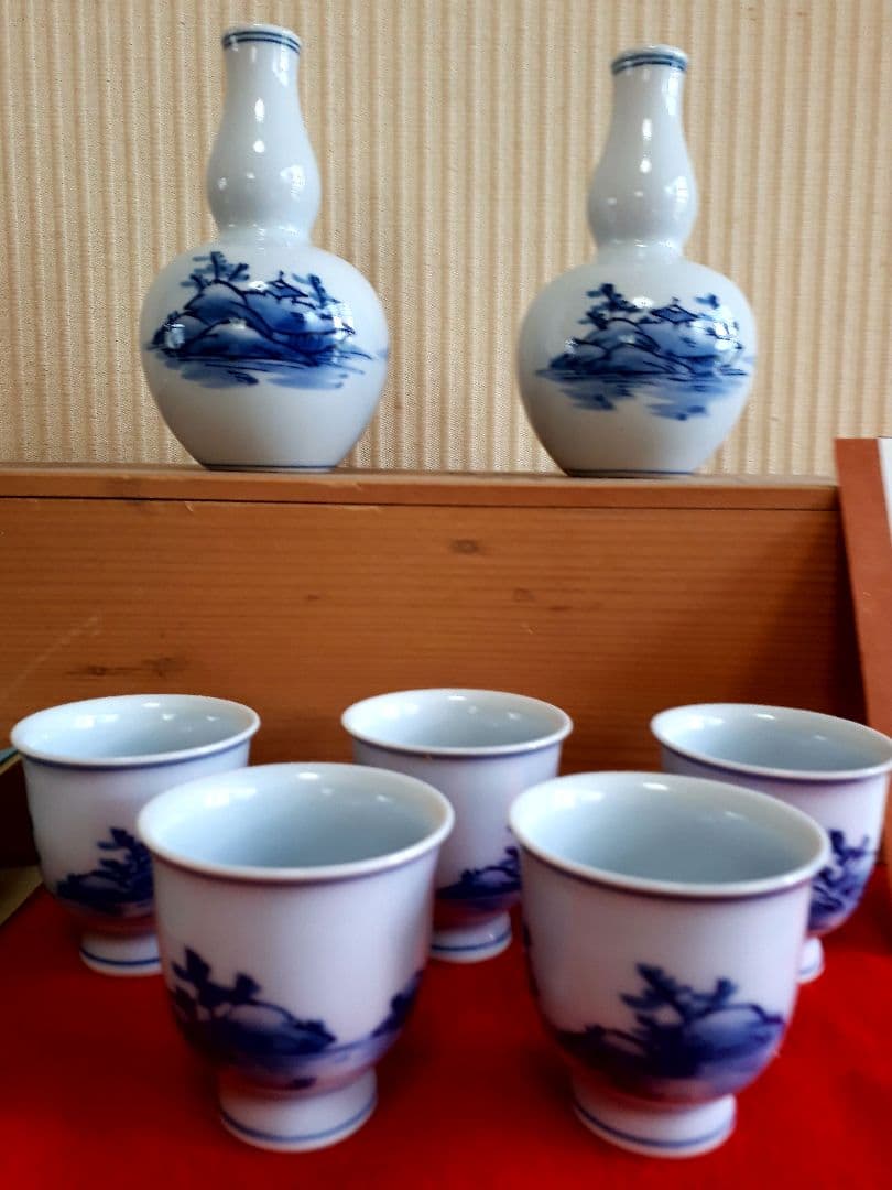 源右衛門の染め付け酒器セット