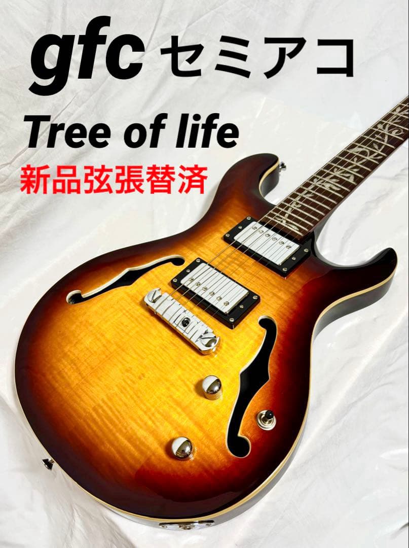 【新品弦張替済】GFC セミアコ PRSタイプ Tree of Life