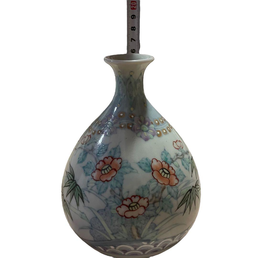 【激レア】走波　染錦竹絵椿文　壺　15.5cm 新品未使用