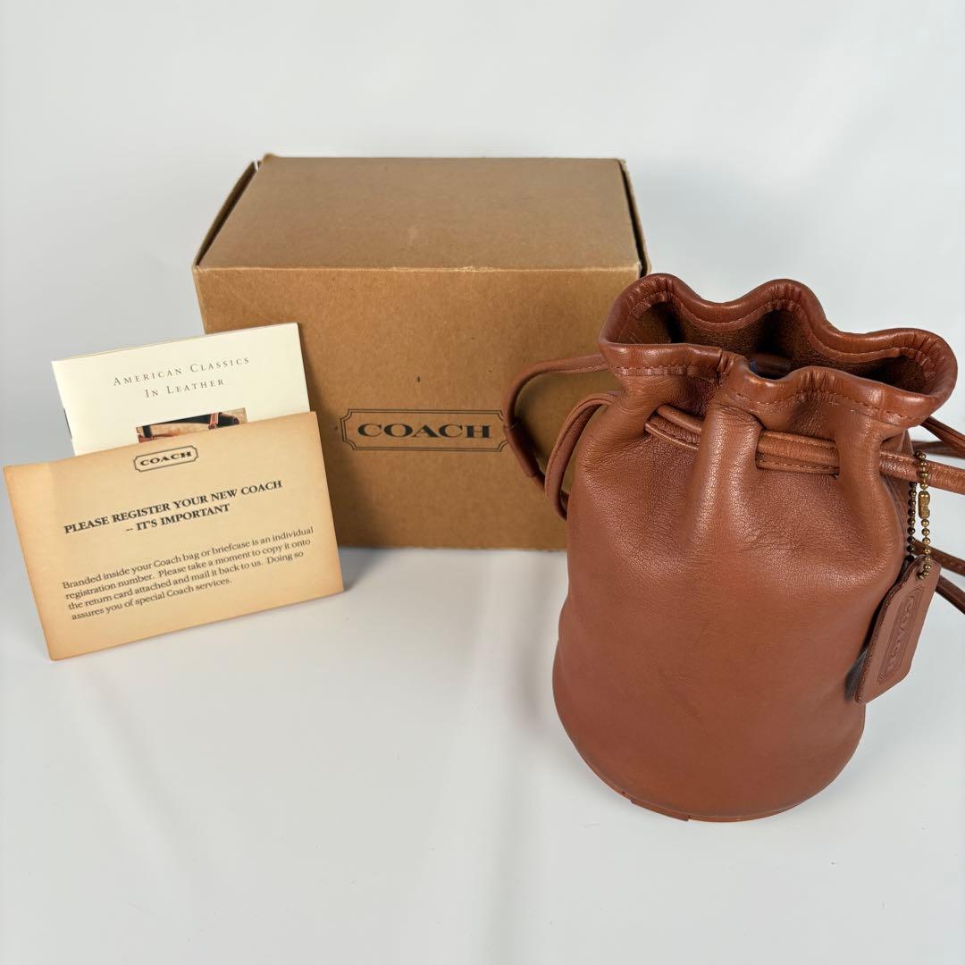 レア箱付　美品　オールド　コーチ 巾着 ショルダーバッグ USA製　4144