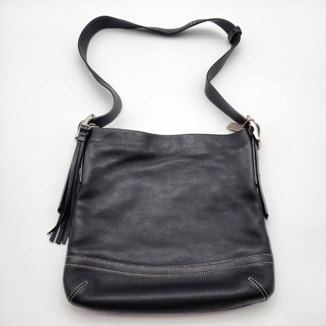 美品 COACH コーチ ショルダーバッグ シグネチャー ブラック 1415