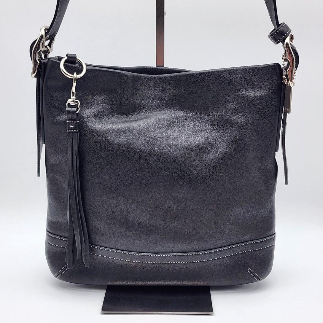 美品 COACH コーチ ショルダーバッグ シグネチャー ブラック 1415
