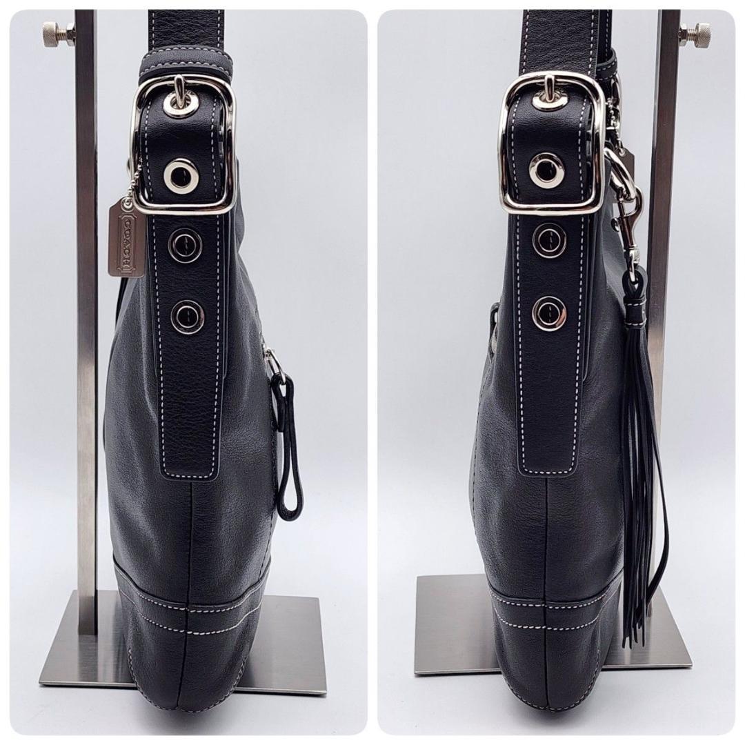 美品 COACH コーチ ショルダーバッグ シグネチャー ブラック 1415